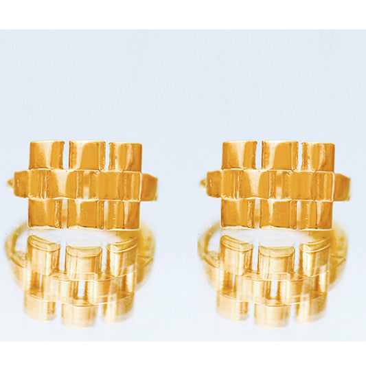 Solid 10K Gold Geometric Square Hoop Earrings for Women