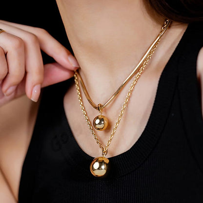 18K Gold Pendant for Women, Versatile and Unique Bubble Gold Ball Necklace Pendant with Universal Clasp, Chain Not Included