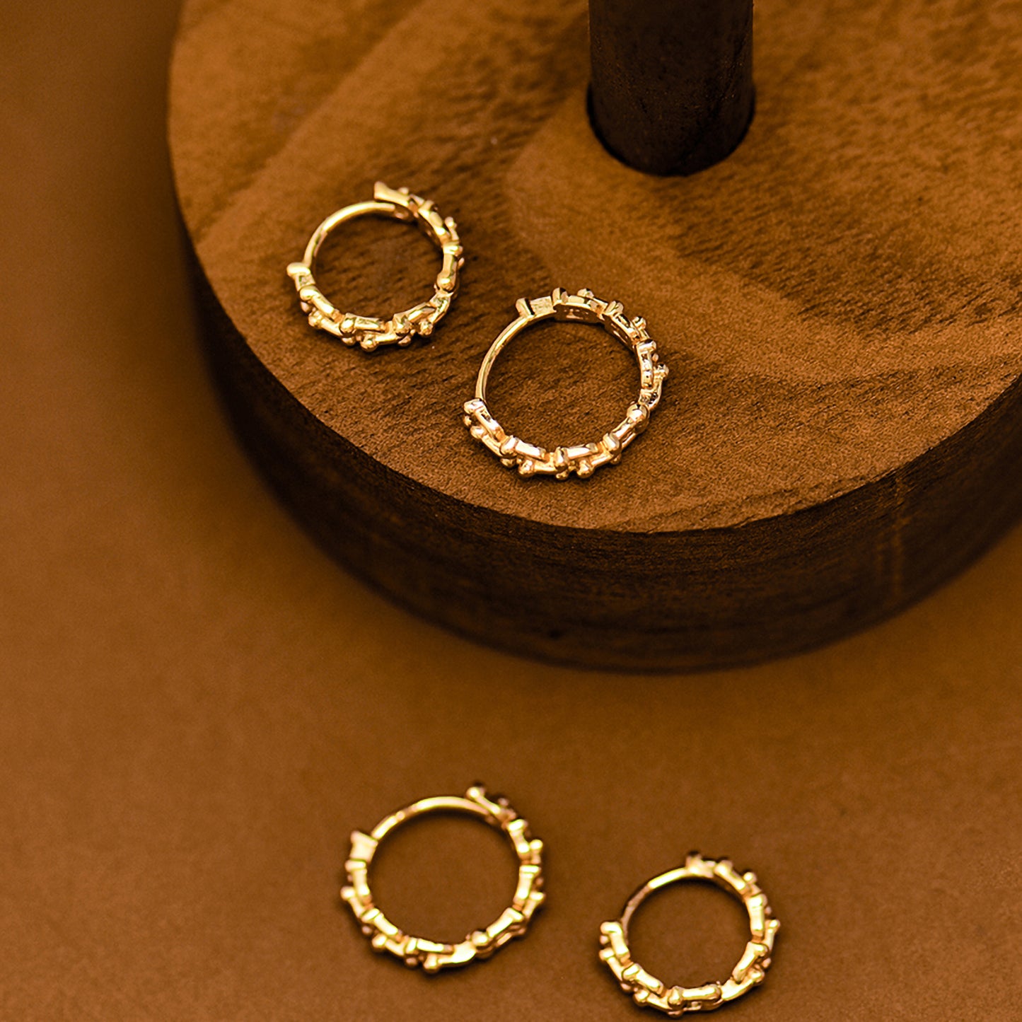 Solid 10K Gold Horse Shoe Hoop Earrings, Trendy Minimalist Design