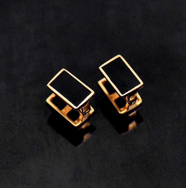 Solid  10K Gold Earrings for Her Stud Earrings Gift For Women Fashion Trendy Versatile Square Gold Earrings Luxury Fine Jewelry For Mum