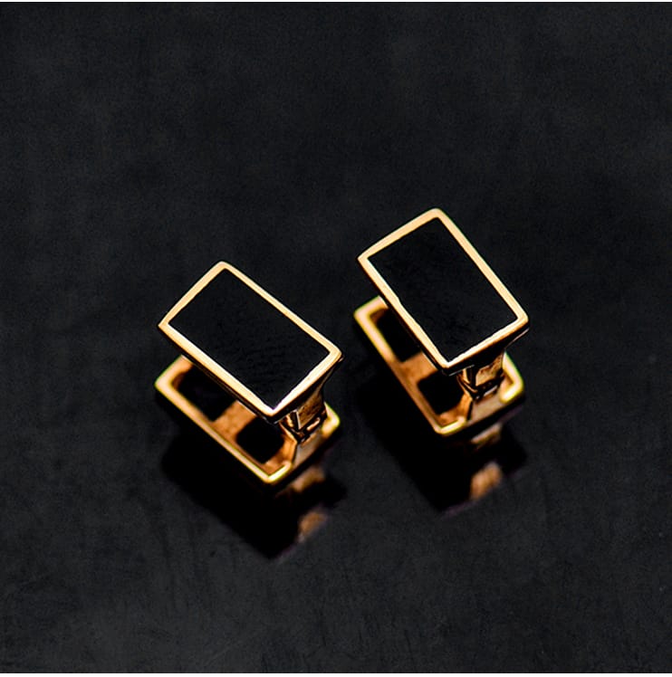 Solid  10K Gold Earrings for Her Stud Earrings Gift For Women Fashion Trendy Versatile Square Gold Earrings Luxury Fine Jewelry For Mum