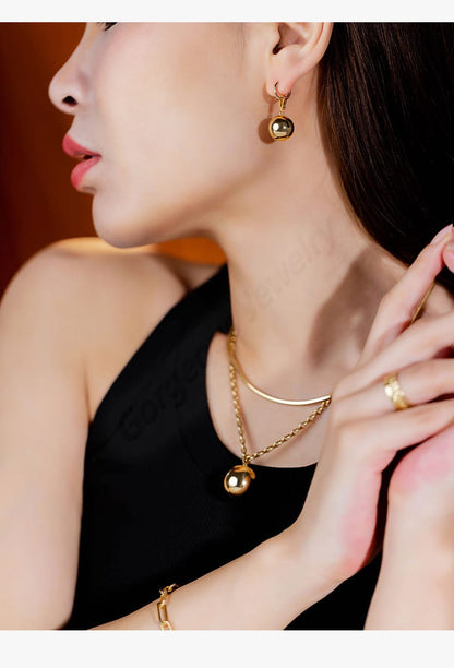 18K Gold Pendant for Women, Versatile and Unique Bubble Gold Ball Necklace Pendant with Universal Clasp, Chain Not Included