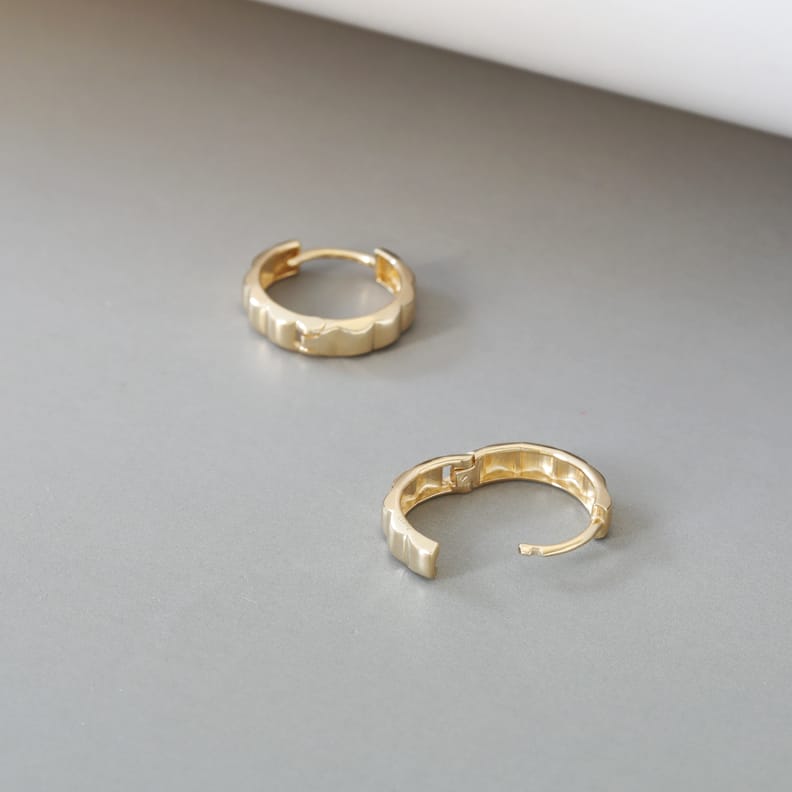 Solid 10K Gold Earrings for Women, Minimalist Hoop Earrings, Elegant Luxury Small Hoop Earrings