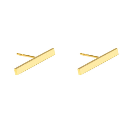 10K Gold Bar Stud Earrings for Women, Hypoallergenic and Tarnish-Resistant