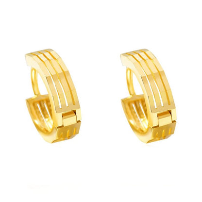 10K Gold Hoop Earrings - Minimalist Cartilage Hoops, Celebrity-Inspired Simple Fashion Design